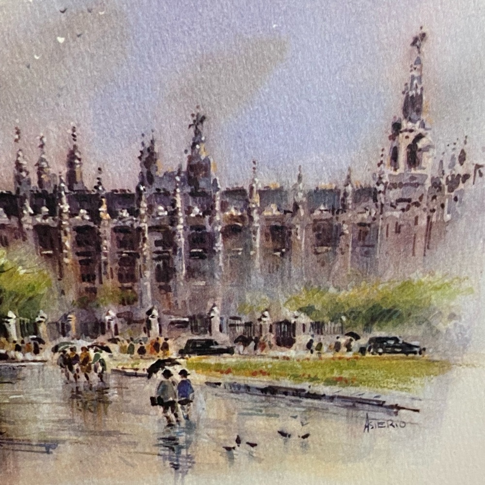Big Ben London watercolor print Asterio Pascolini vintage - Picture 4 of 10